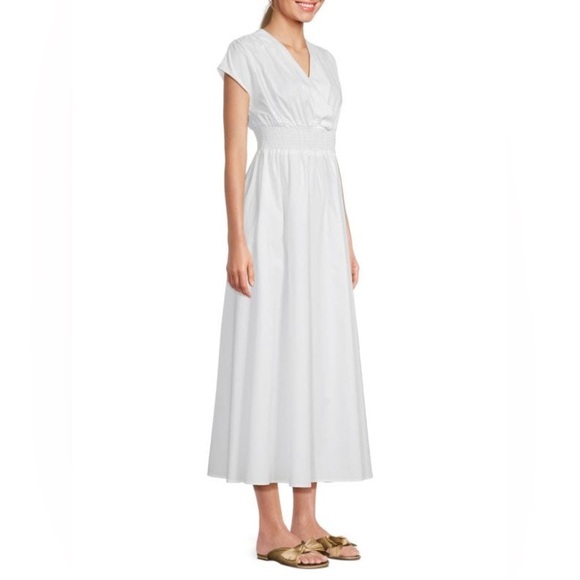 Renee C black cotton poplin smocked waist a-line maxi dress - Medium NWOT - Picture 2 of 3